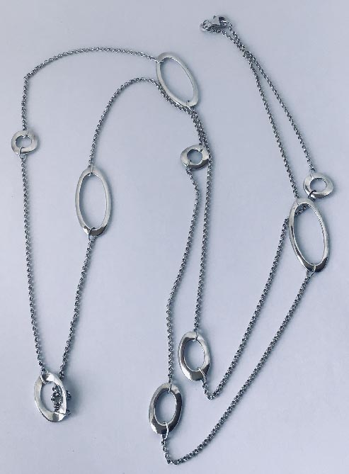 long .925 sterling silver necklace 1 metre 20.5cm in length